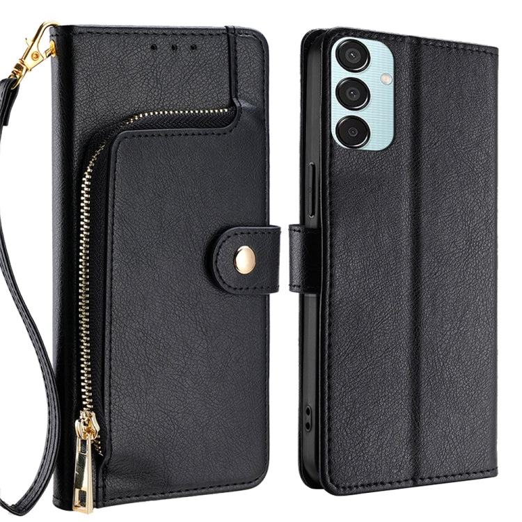 Custodia portafoglio in pelle con cerniera per Samsung Galaxy M55
