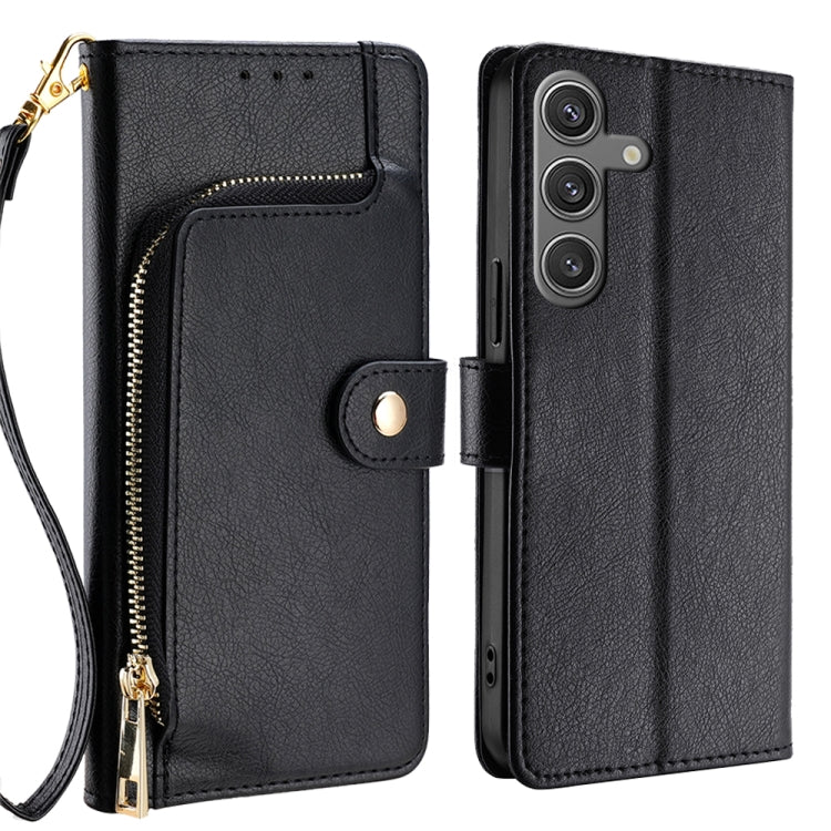 Custodia portafoglio in pelle con cerniera per Samsung Galaxy M55