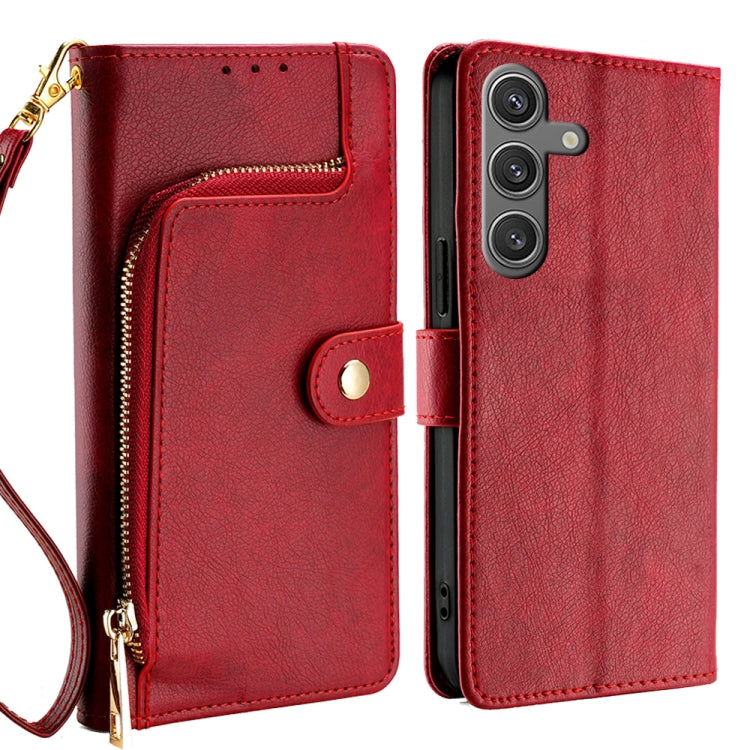 Custodia portafoglio in pelle con cerniera per Samsung Galaxy M55
