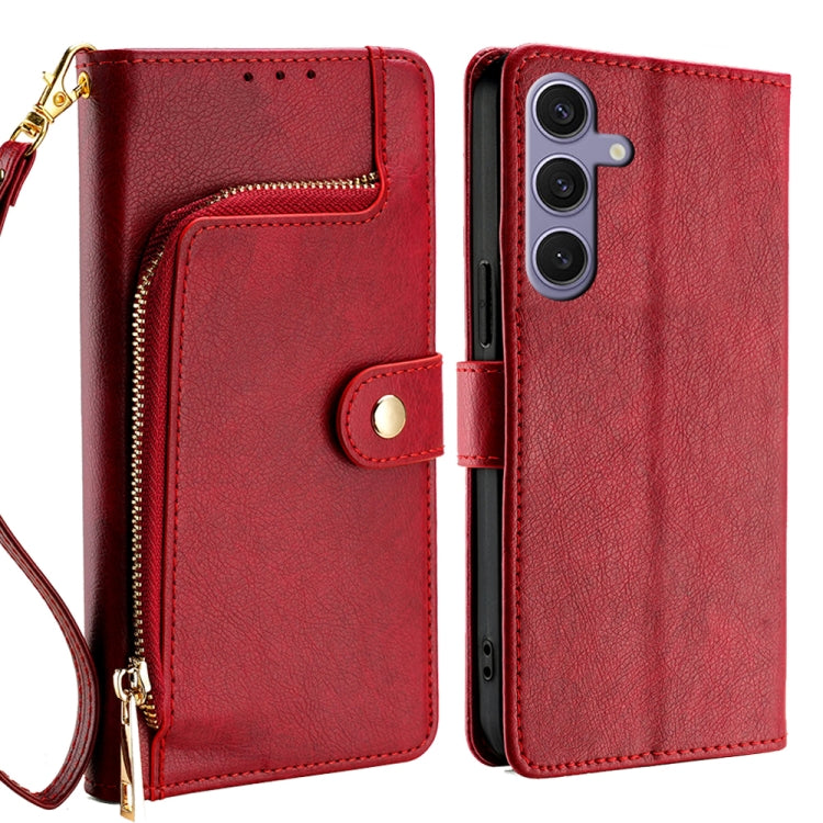 Custodia portafoglio in pelle con cerniera per Samsung Galaxy M55