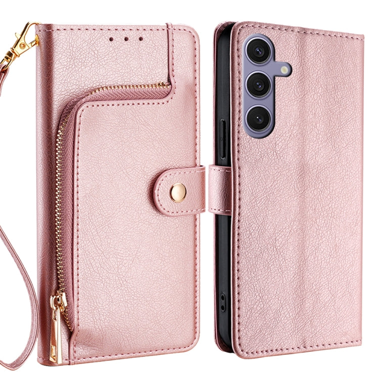 Custodia portafoglio in pelle con cerniera per Samsung Galaxy M55