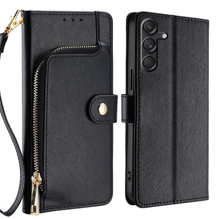 Custodia portafoglio in pelle con cerniera per Samsung Galaxy M55