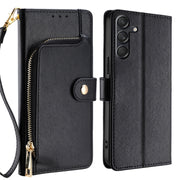Custodia portafoglio in pelle con cerniera per Samsung Galaxy M55