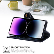 Custodia portafoglio in pelle con cerniera per Samsung Galaxy M55