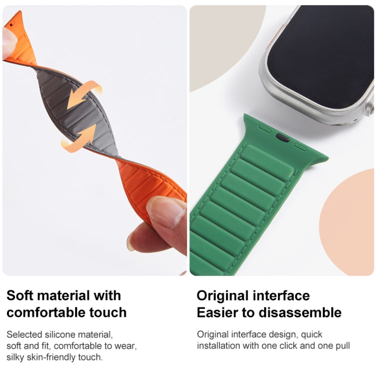Cinturino per orologio in silicone magnetico ad anello, For Apple Watch 7 45mm