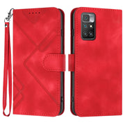 Custodia per cellulare in pelle con motivo a linea, For Xiaomi Redmi 10/10 2022/10 Prime, For Xiaomi Poco F3/11i/Redmi K40, For Xiaomi Redmi Note 11 4G Global, For Xiaomi 11T/11T Pro