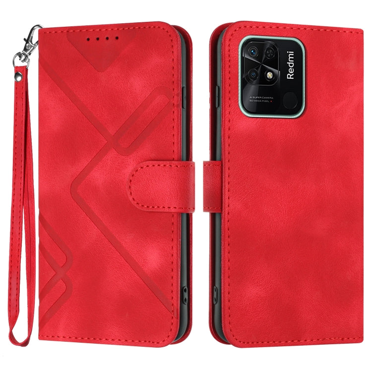 Custodia per cellulare in pelle con motivo a linea, For Xiaomi Redmi 10 Power, For Xiaomi Redmi 10A 4G, For Xiaomi Redmi 10C Global/10 India, For Xiaomi Redmi Note 11S 4G Global