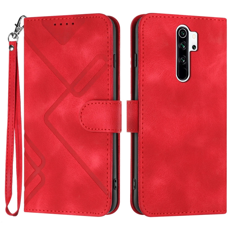 Custodia per cellulare in pelle con motivo a linea, For Xiaomi Redmi Note 8 Pro, For Xiaomi Redmi Note 7