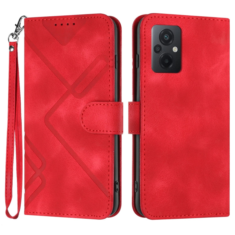 Custodia per cellulare in pelle con motivo a linea, For Xiaomi Poco M5, For Xiaomi Poco M5s 4G Global, For Xiaomi Redmi Note 11 Pro 4G/5G Global, For Xiaomi Redmi Note 11SE 4G India