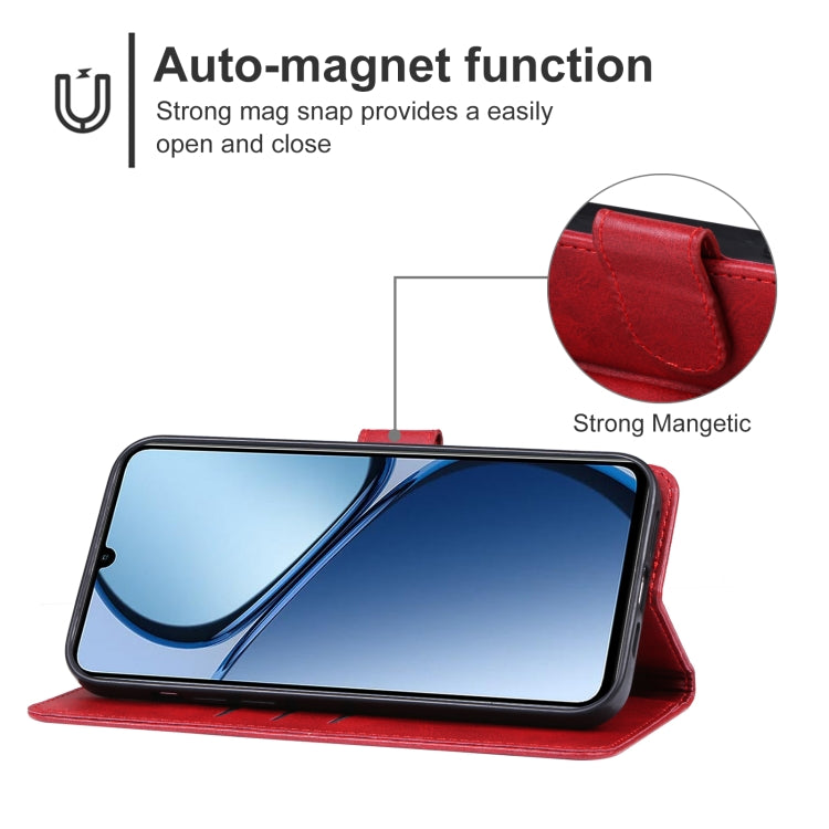 Custodia in pelle per Realme C63 con supporto e slot carte