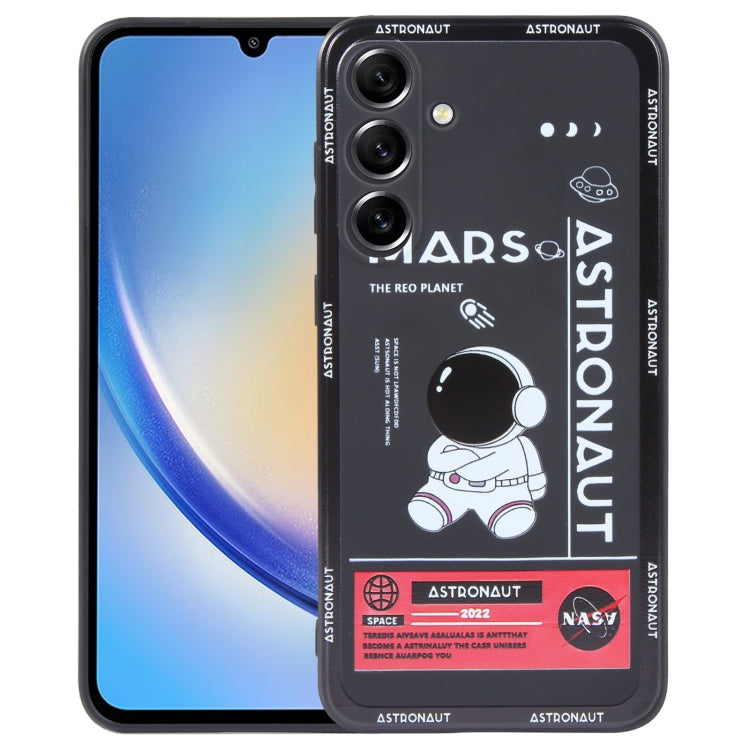 Custodia per cellulare con bordo dritto in silicone modello astronauta, For Samsung Galaxy A14, For Samsung Galaxy S20+, For Samsung Galaxy A34 5G