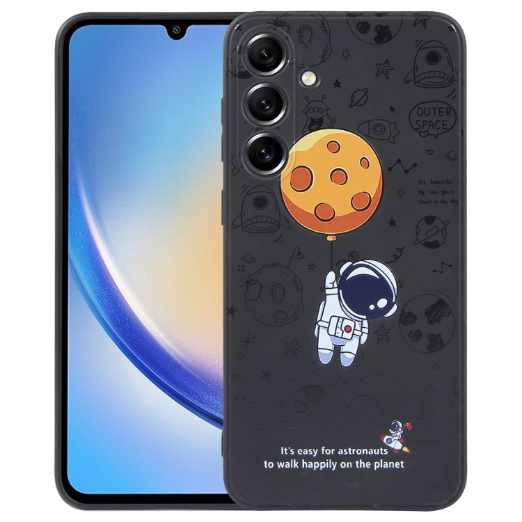 Custodia per cellulare con bordo dritto in silicone modello astronauta, For Samsung Galaxy A14, For Samsung Galaxy S20+, For Samsung Galaxy A34 5G