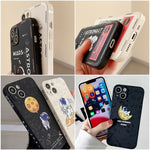 Custodia per cellulare con bordo dritto in silicone modello astronauta, For Samsung Galaxy A81, For Samsung Galaxy A73 5G, For Samsung Galaxy A72 5G / 4G