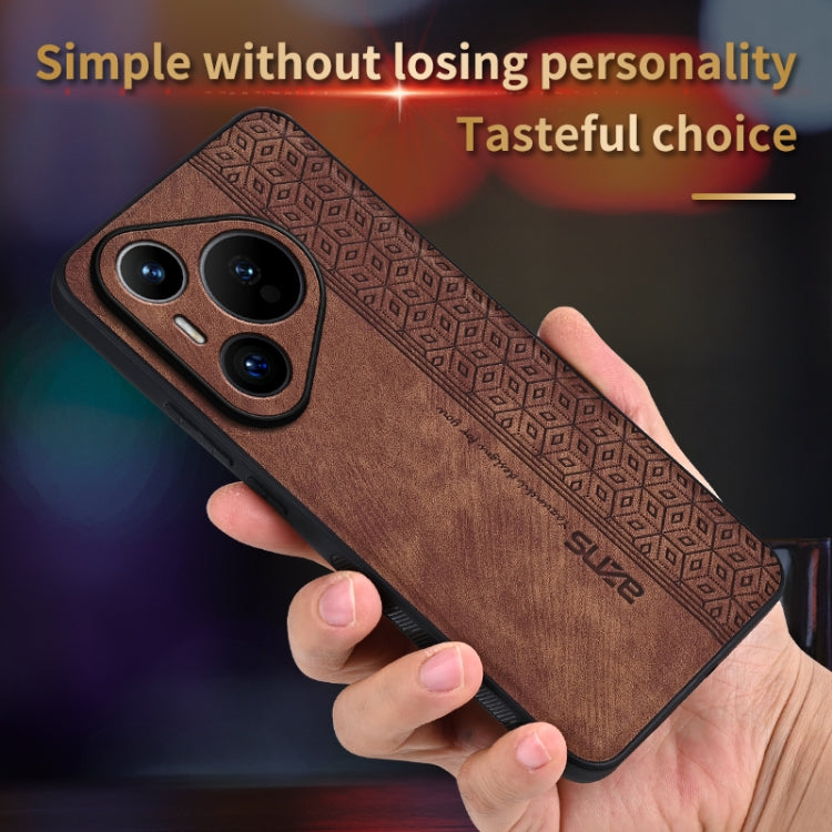 Custodia in pelle goffrata 3D per Huawei Pura 70 Pro