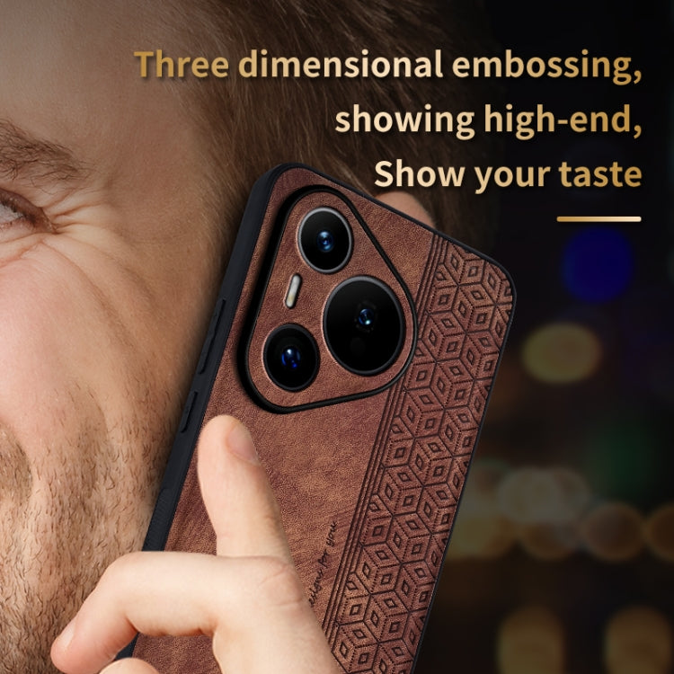 Custodia in pelle goffrata 3D per Huawei Pura 70 Pro