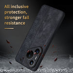 Custodia in pelle goffrata 3D per Huawei Pura 70 Pro
