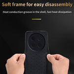 Custodia smartphone in pelle goffrata 3D per Xiaomi 14 Ultra