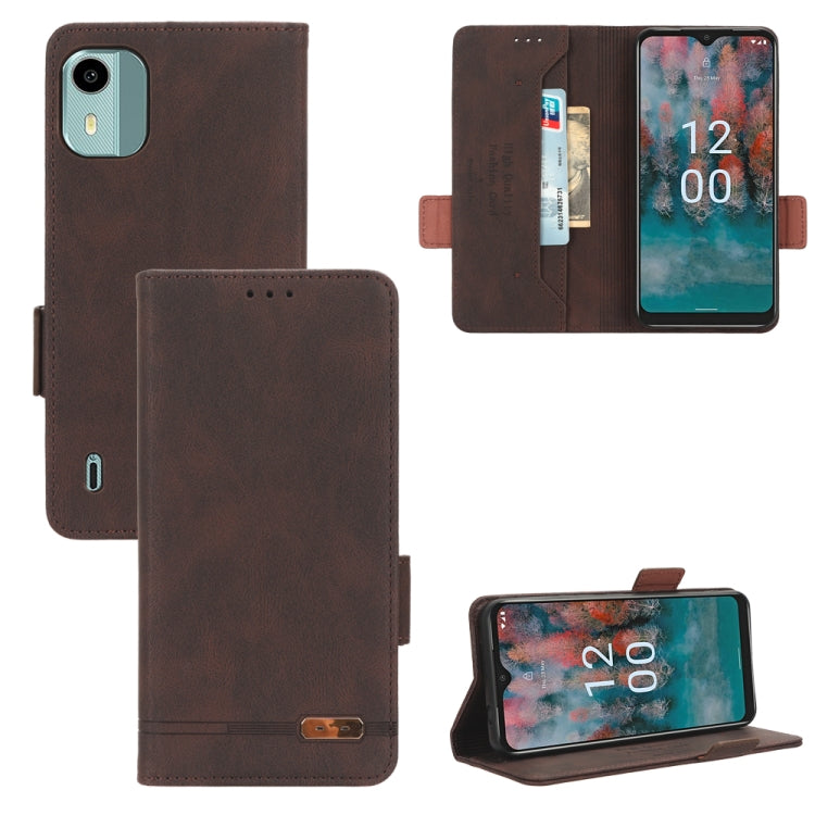 Custodia in pelle con chiusura magnetica per Nokia C12, C12 Pro, C12 Plus