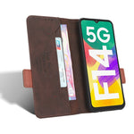 Custodia portafoglio in pelle con chiusura magnetica per Samsung