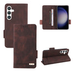 Custodia portafoglio in pelle con chiusura magnetica per Samsung