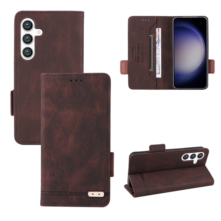 Custodia portafoglio in pelle con chiusura magnetica per Samsung