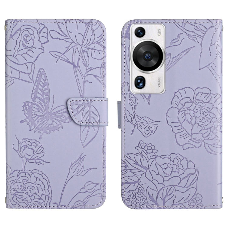 Custodia in pelle con supporto e fessure per carte per Huawei P60 Pro