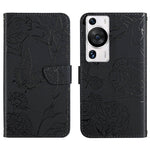 Custodia in pelle con supporto e fessure per carte per Huawei P60 Pro