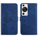 Custodia in pelle con supporto e fessure per carte per Huawei P60 Pro