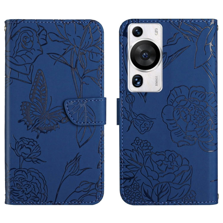 Custodia in pelle con supporto e fessure per carte per Huawei P60 Pro