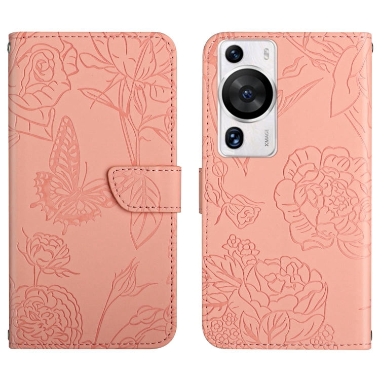 Custodia in pelle con supporto e fessure per carte per Huawei P60 Pro