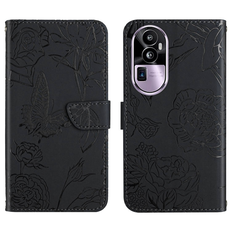 Custodia in pelle con stampa farfalla per OPPO A58 4G e altri modelli