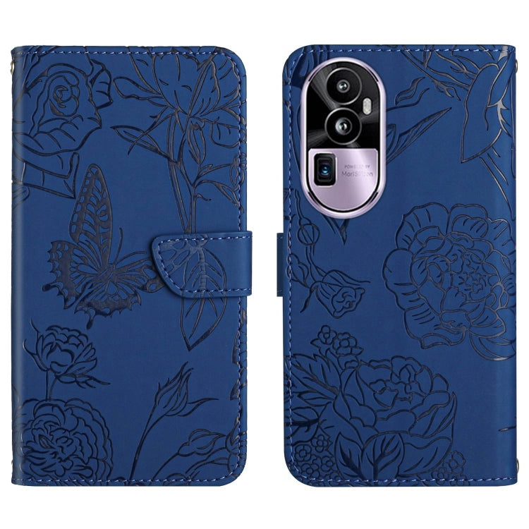 Custodia in pelle con stampa farfalla per OPPO A58 4G e altri modelli