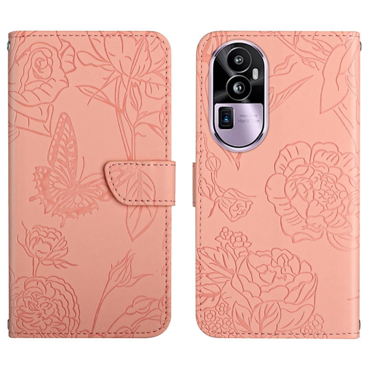 Custodia in pelle con stampa farfalla per OPPO A58 4G e altri modelli