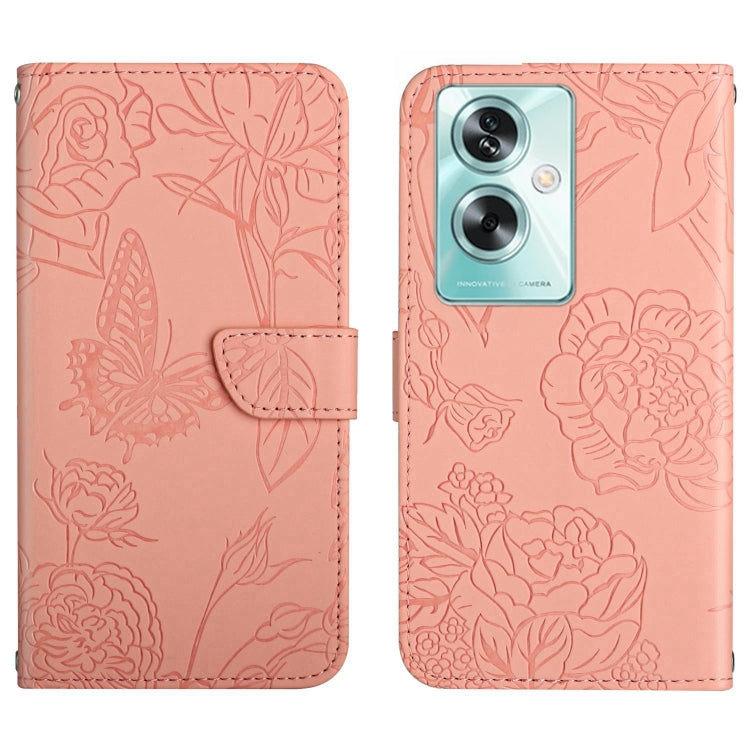 Custodia in pelle con stampa farfalla per OPPO A58 4G e altri modelli