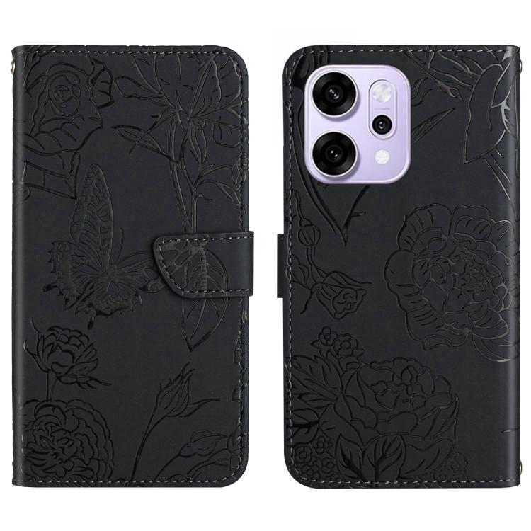 HT03 Cassa del telefono di cuoio di vibrazione impressa farfalla di sensibilità della pelle, For OPPO A5x 4G Global / 5G Global, For OPPO A5 5G Global, For OPPO Reno14 Pro 5G Global, For OPPO Reno14 5G Global