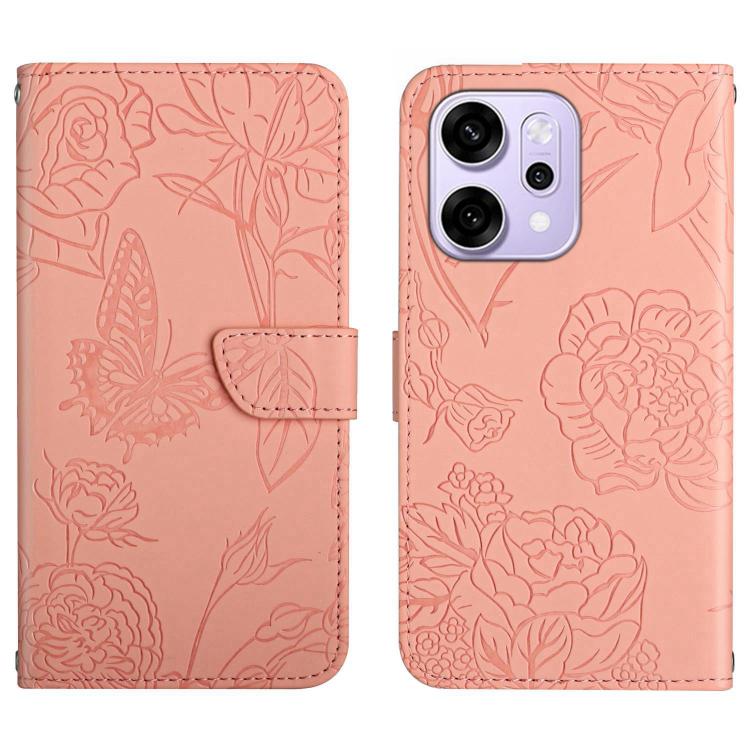 HT03 Cassa del telefono di cuoio di vibrazione impressa farfalla di sensibilità della pelle, For OPPO A5x 4G Global / 5G Global, For OPPO A5 5G Global, For OPPO Reno14 Pro 5G Global, For OPPO Reno14 5G Global