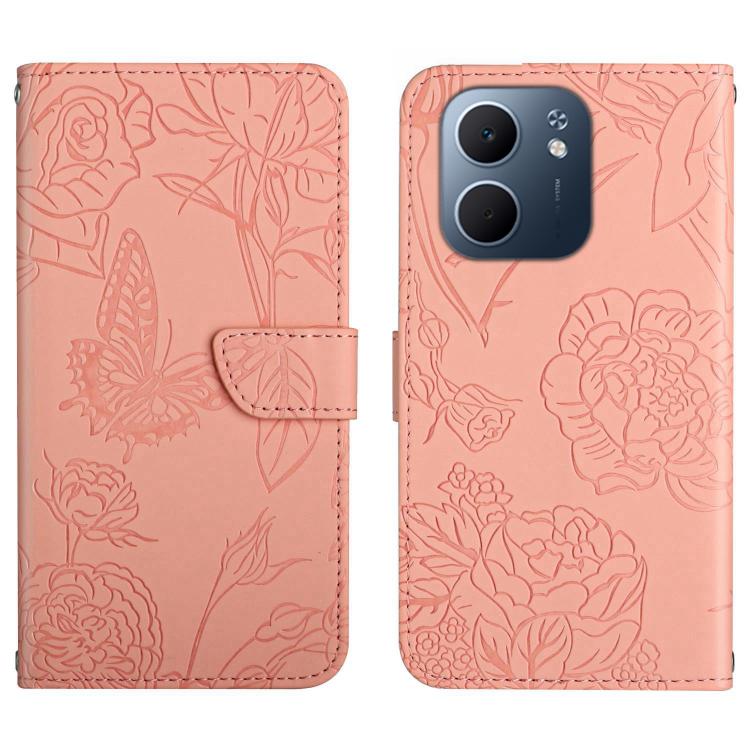 HT03 Cassa del telefono di cuoio di vibrazione impressa farfalla di sensibilità della pelle, For OPPO A5x 4G Global / 5G Global, For OPPO A5 5G Global, For OPPO Reno14 Pro 5G Global, For OPPO Reno14 5G Global