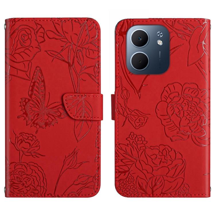 HT03 Cassa del telefono di cuoio di vibrazione impressa farfalla di sensibilità della pelle, For OPPO A5x 4G Global / 5G Global, For OPPO A5 5G Global, For OPPO Reno14 Pro 5G Global, For OPPO Reno14 5G Global