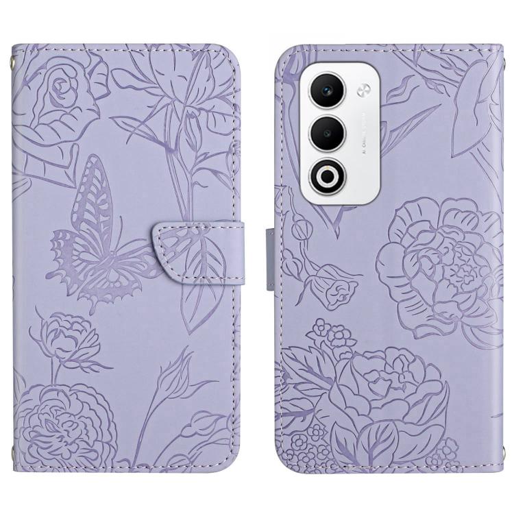 HT03 Cassa del telefono di cuoio di vibrazione impressa farfalla di sensibilità della pelle, For OPPO A5x 4G Global / 5G Global, For OPPO A5 5G Global, For OPPO Reno14 Pro 5G Global, For OPPO Reno14 5G Global