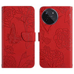 HT03 Cassa del telefono di cuoio di vibrazione impressa farfalla di sensibilità della pelle, For Realme 12+ Global, For Realme 12 Pro/12 Pro+ Global, For Realme 11 5G Global, For Realme 11 4G Global