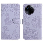HT03 Cassa del telefono di cuoio di vibrazione impressa farfalla di sensibilità della pelle, For Realme 12+ Global, For Realme 12 Pro/12 Pro+ Global, For Realme 11 5G Global, For Realme 11 4G Global