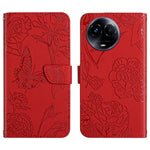 HT03 Cassa del telefono di cuoio di vibrazione impressa farfalla di sensibilità della pelle, For Realme 12+ Global, For Realme 12 Pro/12 Pro+ Global, For Realme 11 5G Global, For Realme 11 4G Global