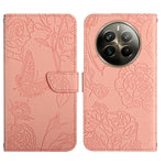 HT03 Cassa del telefono di cuoio di vibrazione impressa farfalla di sensibilità della pelle, For Realme 12+ Global, For Realme 12 Pro/12 Pro+ Global, For Realme 11 5G Global, For Realme 11 4G Global