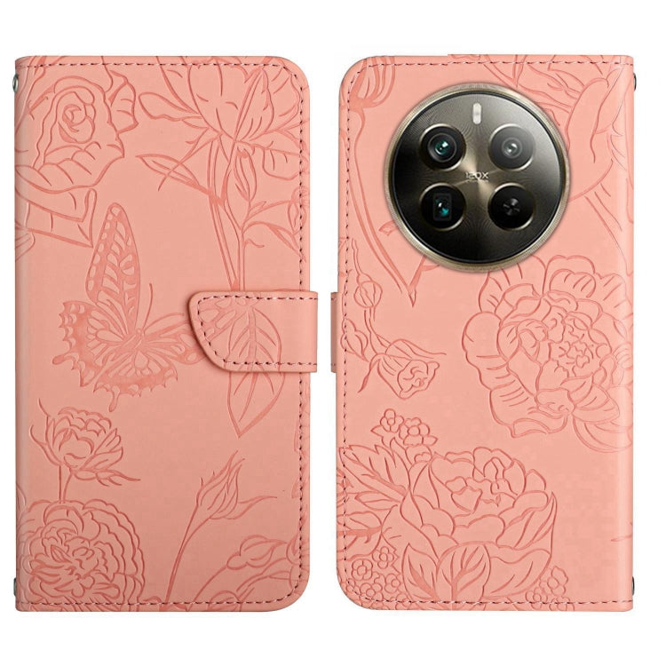 HT03 Cassa del telefono di cuoio di vibrazione impressa farfalla di sensibilità della pelle, For Realme 12+ Global, For Realme 12 Pro/12 Pro+ Global, For Realme 11 5G Global, For Realme 11 4G Global