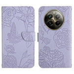 HT03 Cassa del telefono di cuoio di vibrazione impressa farfalla di sensibilità della pelle, For Realme 12+ Global, For Realme 12 Pro/12 Pro+ Global, For Realme 11 5G Global, For Realme 11 4G Global