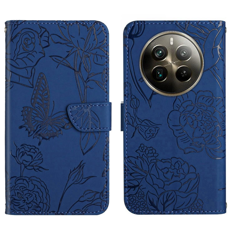 HT03 Cassa del telefono di cuoio di vibrazione impressa farfalla di sensibilità della pelle, For Realme 12+ Global, For Realme 12 Pro/12 Pro+ Global, For Realme 11 5G Global, For Realme 11 4G Global