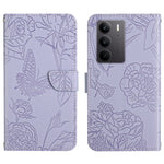 HT03 Cassa del telefono di cuoio di vibrazione impressa farfalla di sensibilità della pelle, For Realme C75 4G, For Realme 13+ 5G Global, For Realme 13 Pro 5G / 13 Pro+ 5G, For Realme C63 5G