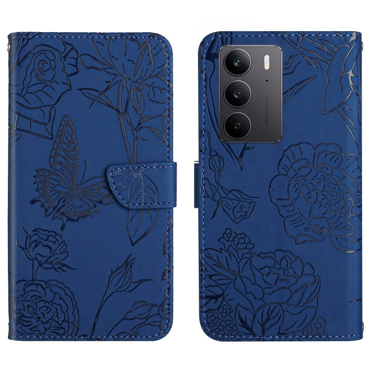 HT03 Cassa del telefono di cuoio di vibrazione impressa farfalla di sensibilità della pelle, For Realme C75 4G, For Realme 13+ 5G Global, For Realme 13 Pro 5G / 13 Pro+ 5G, For Realme C63 5G