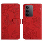 HT03 Cassa del telefono di cuoio di vibrazione impressa farfalla di sensibilità della pelle, For Realme C75 4G, For Realme 13+ 5G Global, For Realme 13 Pro 5G / 13 Pro+ 5G, For Realme C63 5G
