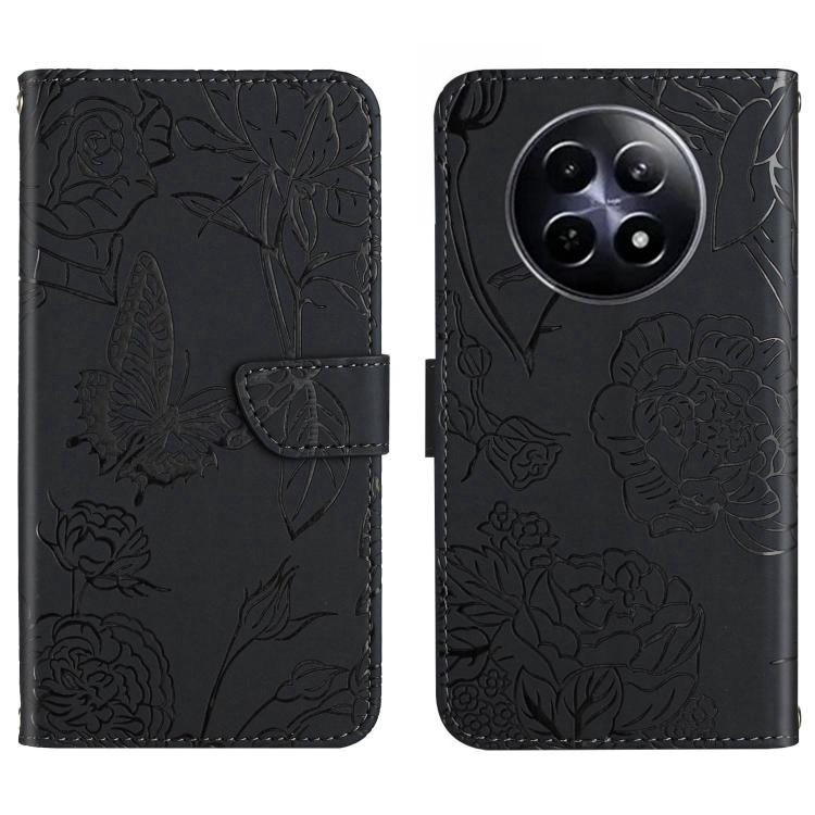 HT03 Cassa del telefono di cuoio di vibrazione impressa farfalla di sensibilità della pelle, For Realme C75 4G, For Realme 13+ 5G Global, For Realme 13 Pro 5G / 13 Pro+ 5G, For Realme C63 5G